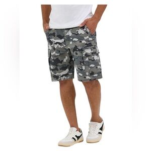 Wrangler Men's Camouflage Stretch Cargo Shorts Black Gray White Camo Relaxed Fit